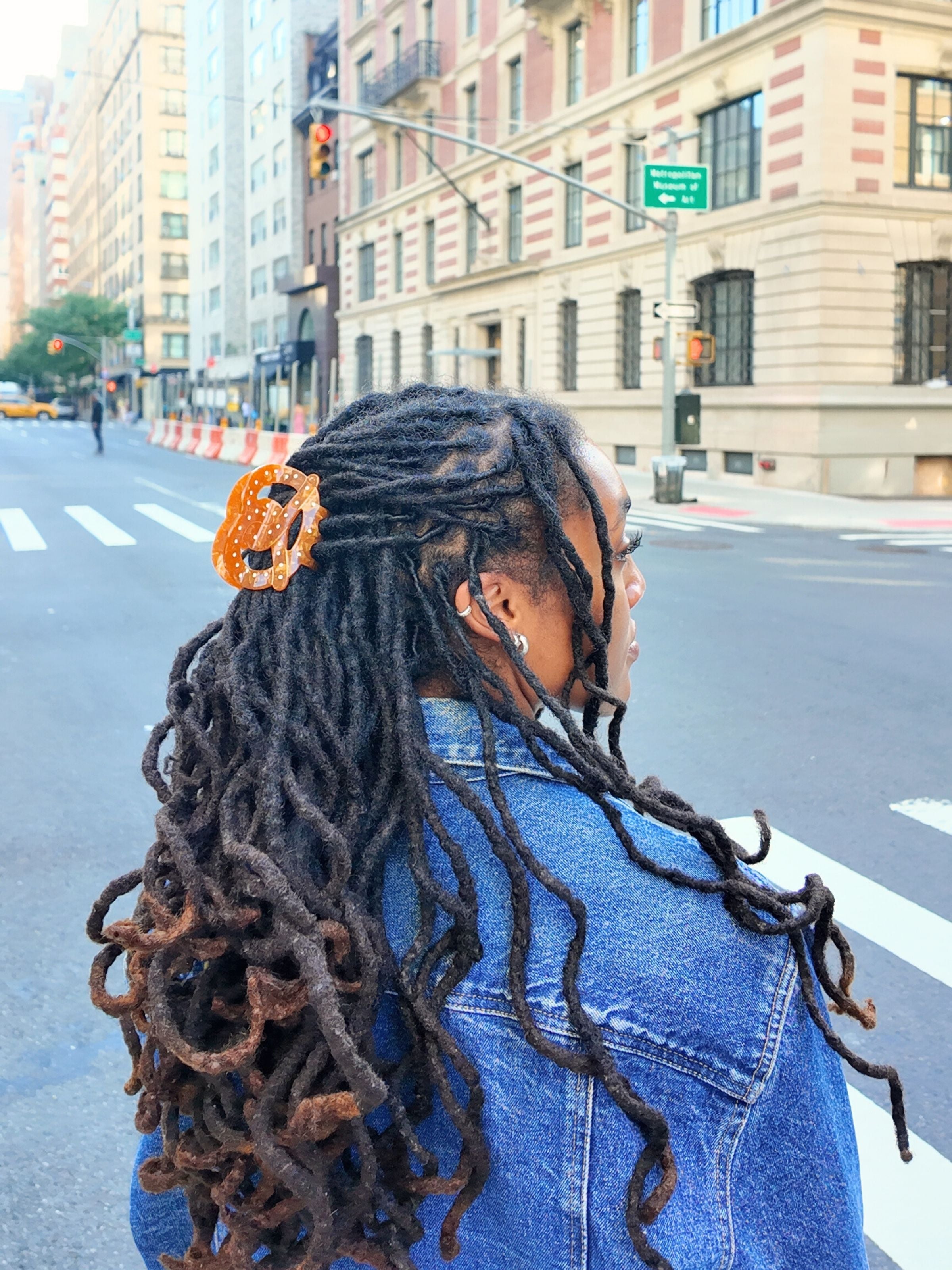 Solar Eclipse Hand-Painted Pretzel Hair Clip