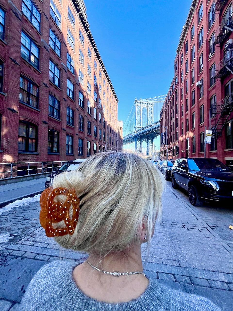 Solar Eclipse Hand-Painted Pretzel Snack Hair Claw Clip