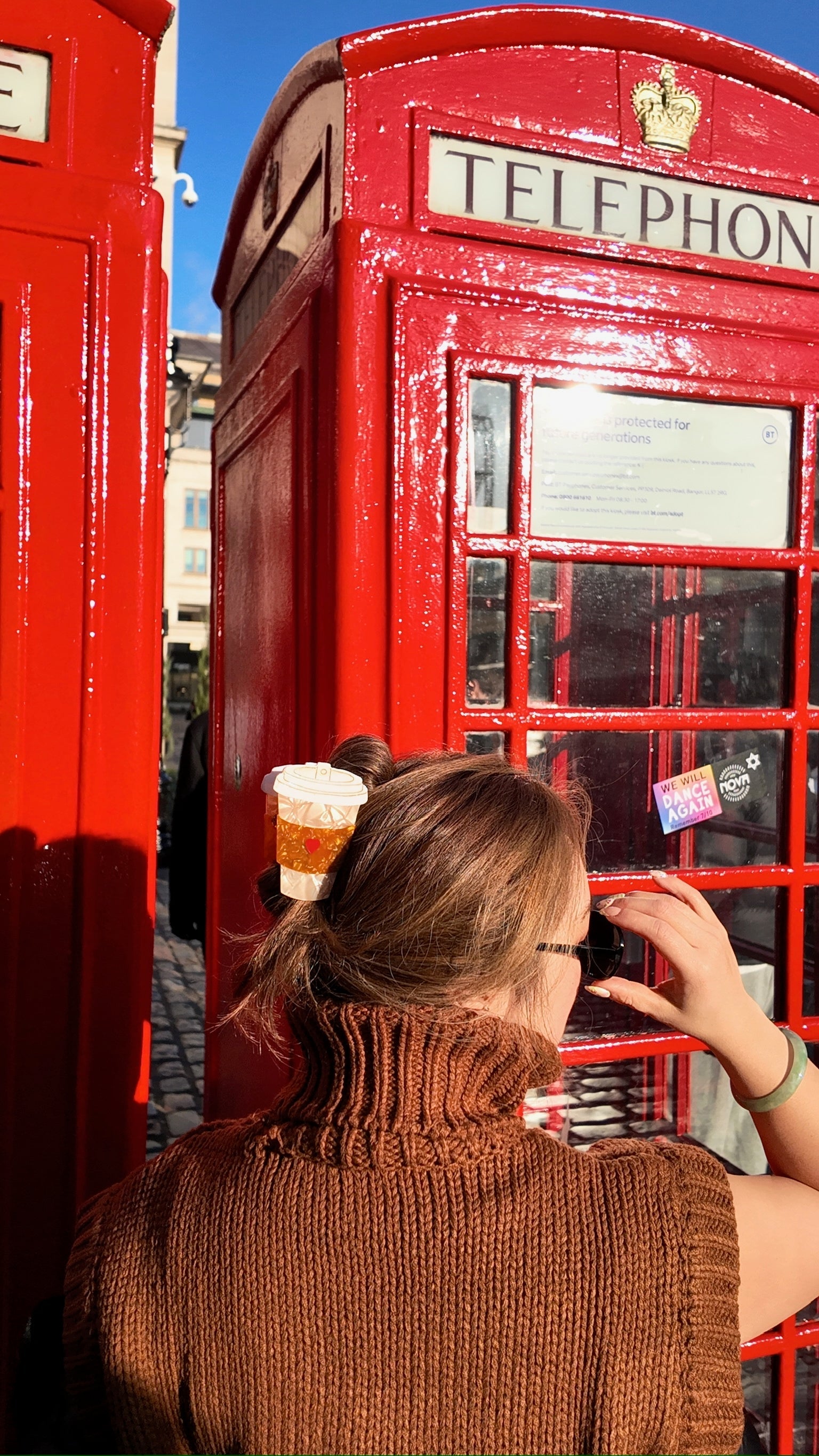 Hand-Painted Heart Coffee Cup Acetate Claw Hair Clip