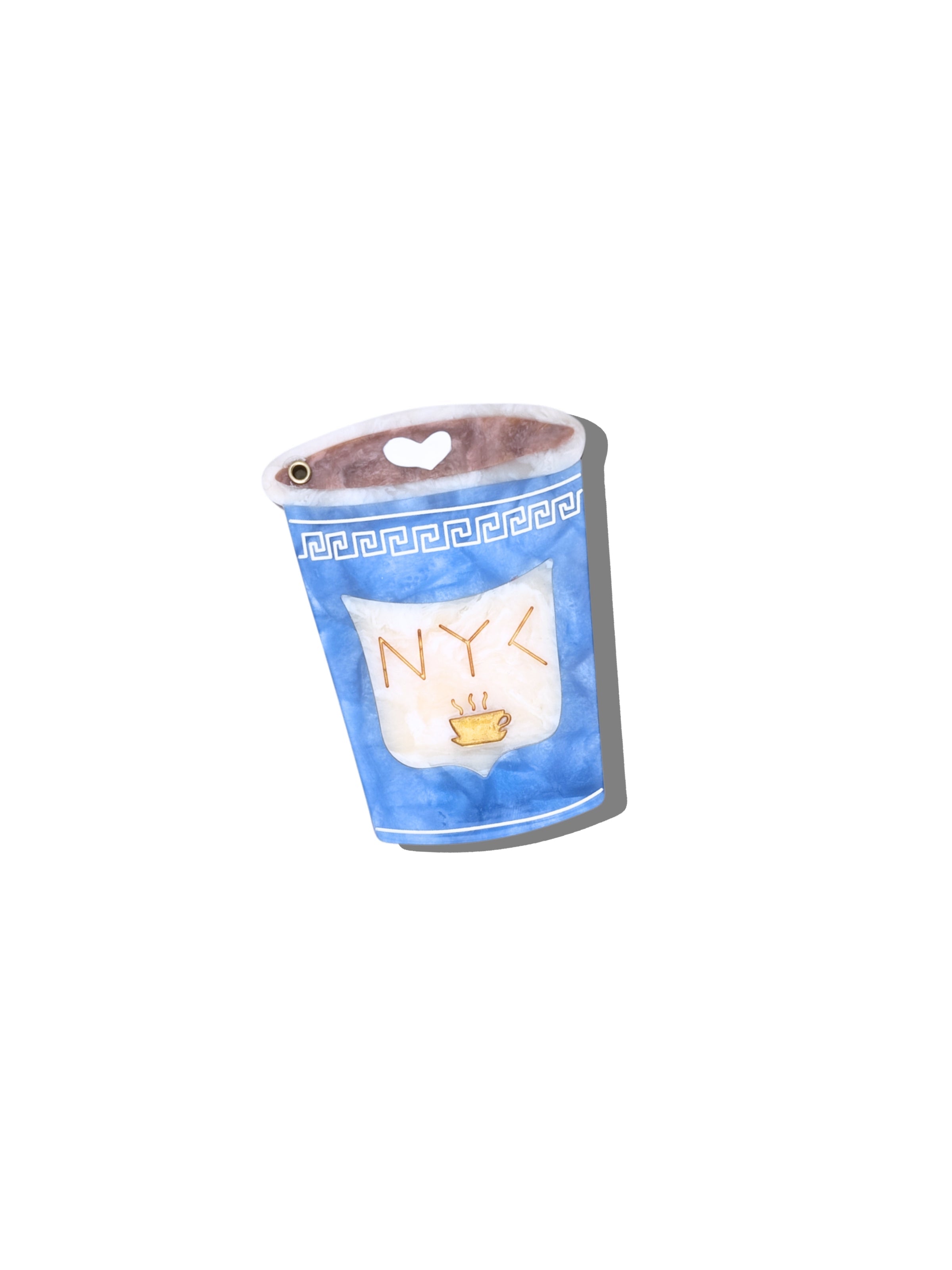 Solar Eclipse Hand-Painted NYC Coffee Cup Compact Mirror