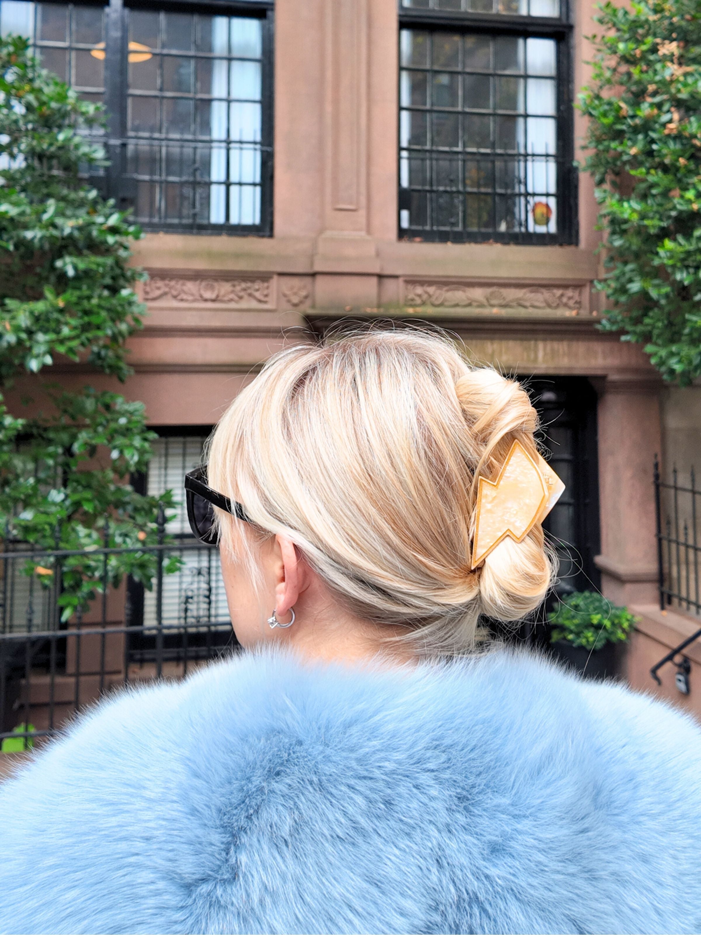 Solar Eclipse Hand-Painted Lightning Bolt Hair Claw Clip