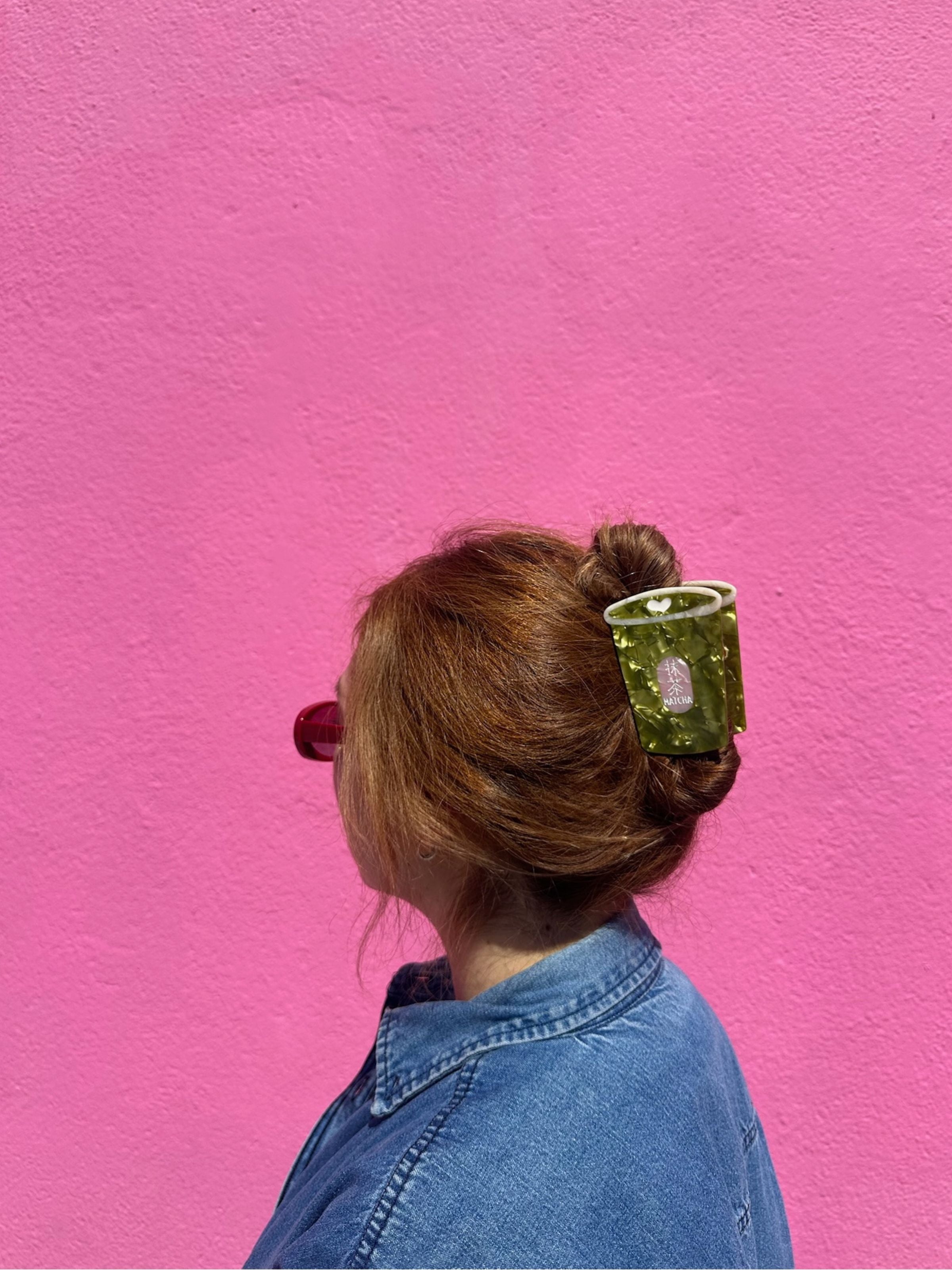 Solar Eclipse Hand-Painted Matcha Claw Hair Clip