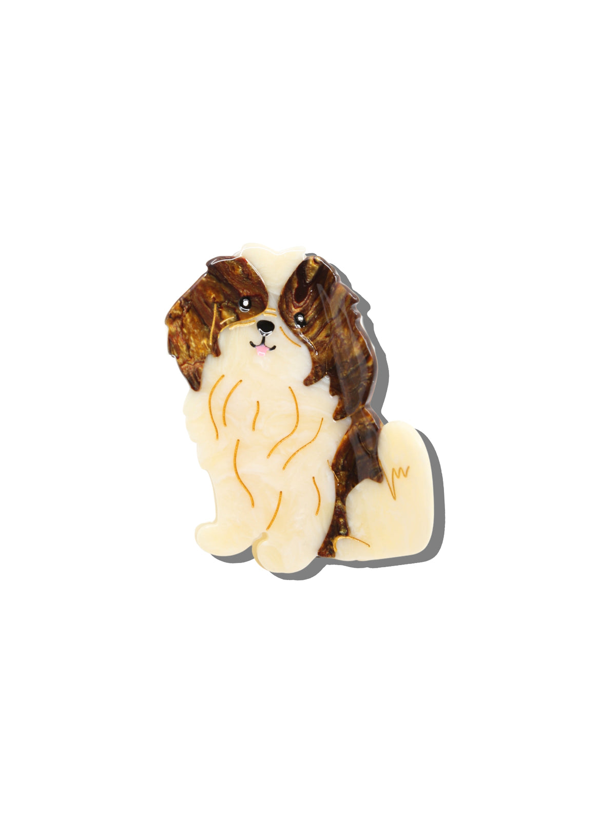Solar Eclipse Hand-painted Shih Tzu Pup Claw Hair Clip