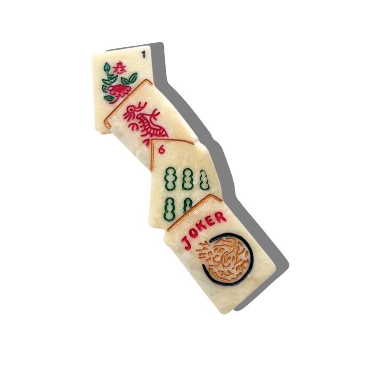 Solar Eclipse Hand-painted Mahjong Claw Hair Clip