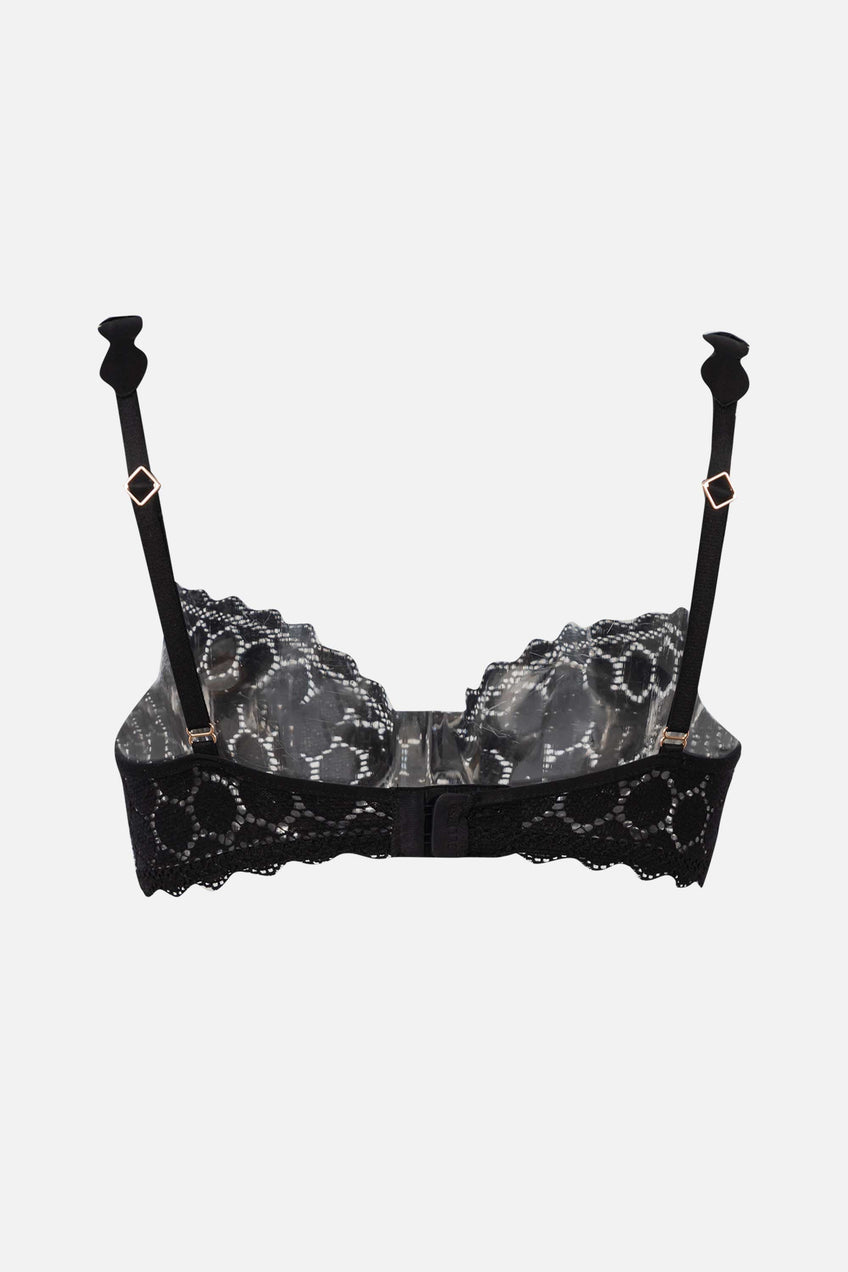 Adjustable strap balconette bra