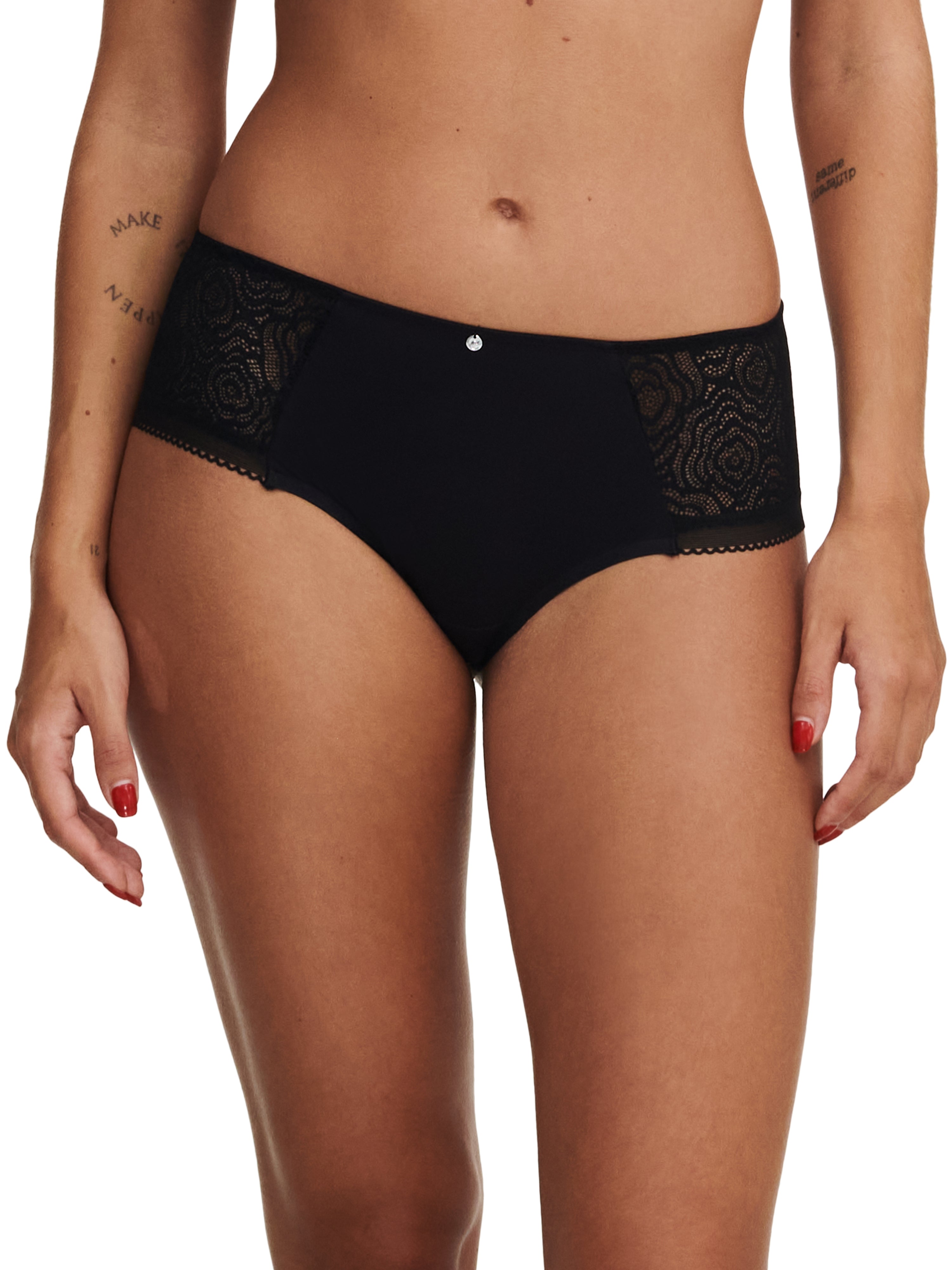 Soft knit and lace hipster panty