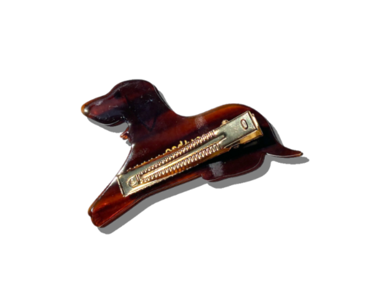 Solar Eclipse Hand-Painted Dachshund Claw Hair Clip