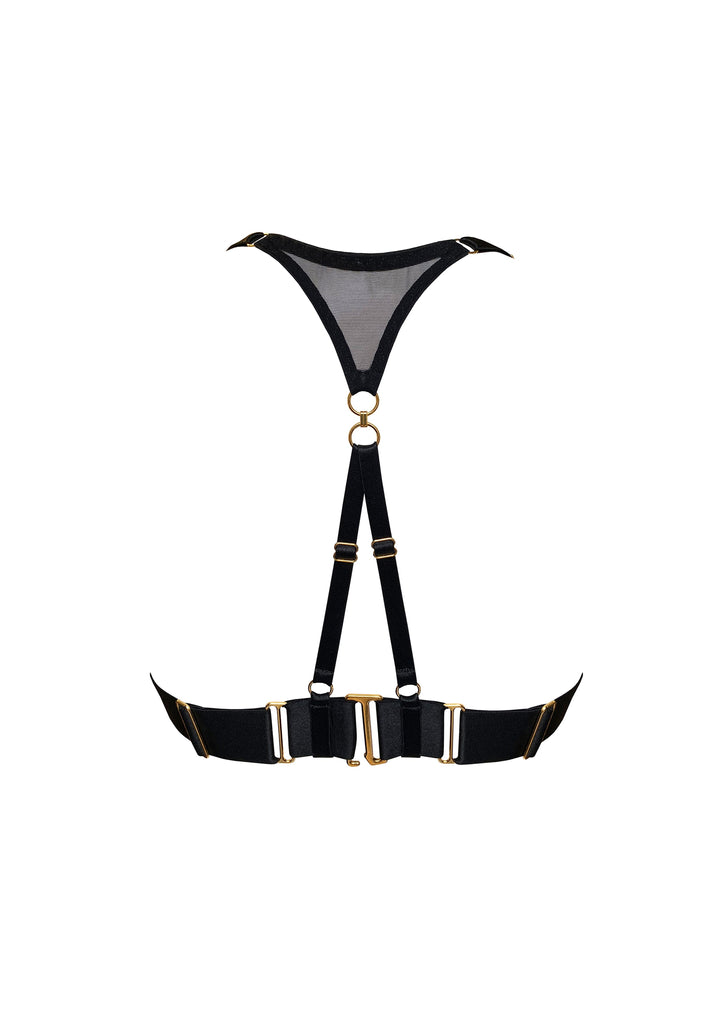 Elegant Black Bra with Gold Accents