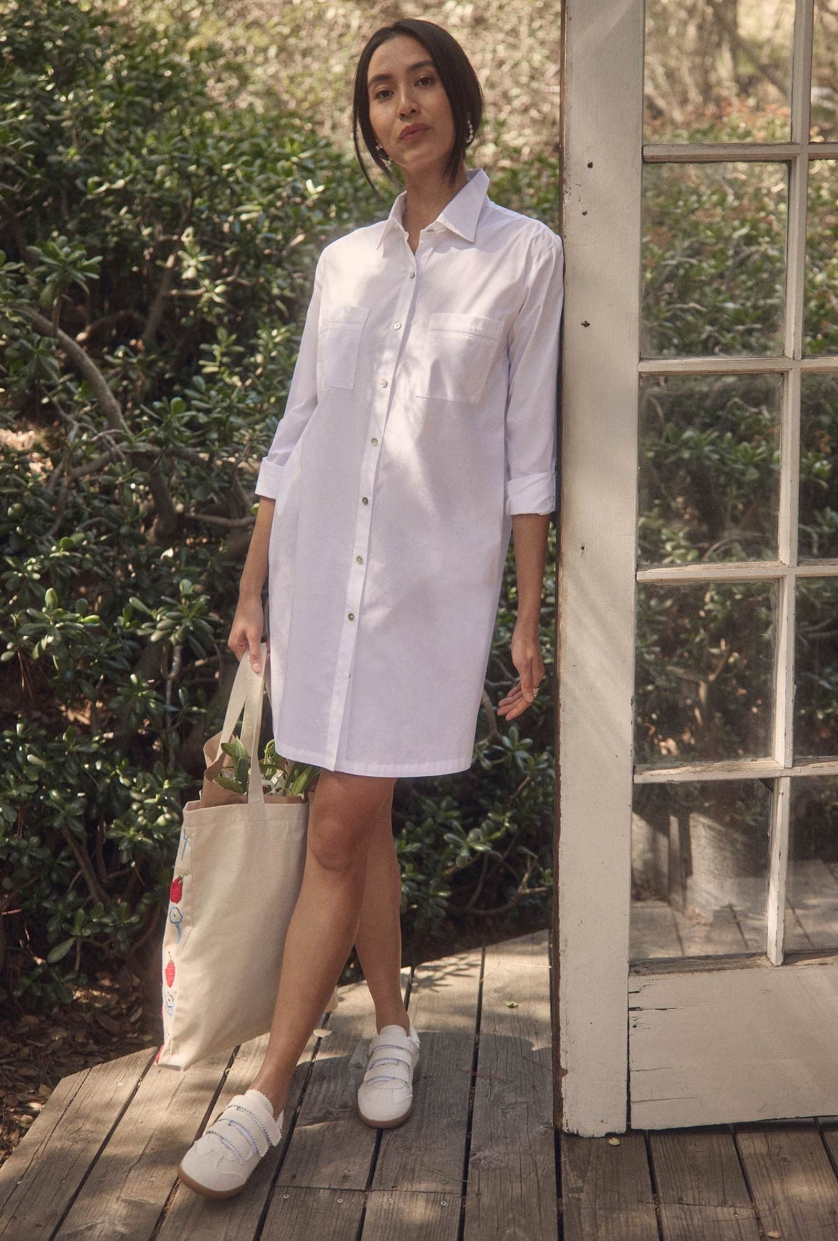 Eileen West The "Dylan" Classic Cotton Short Boyfriend Shirt Dress
