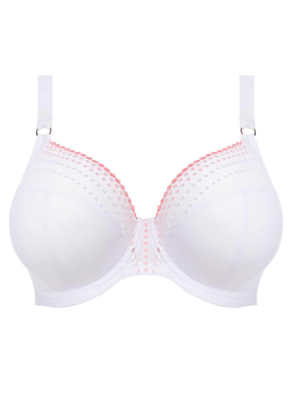 Deep V-neckline plunge bra with lace