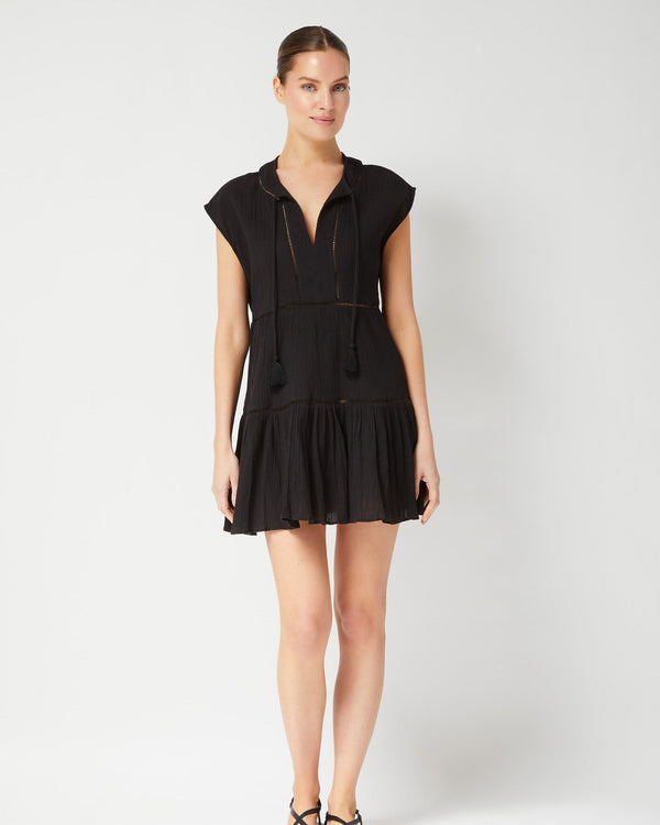 Model in cotton Gari dress on hammock