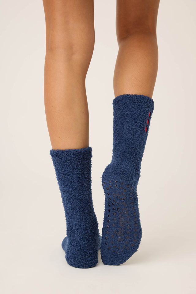 P.J. Salvage Parisian Dreams Heart Print Crew Socks