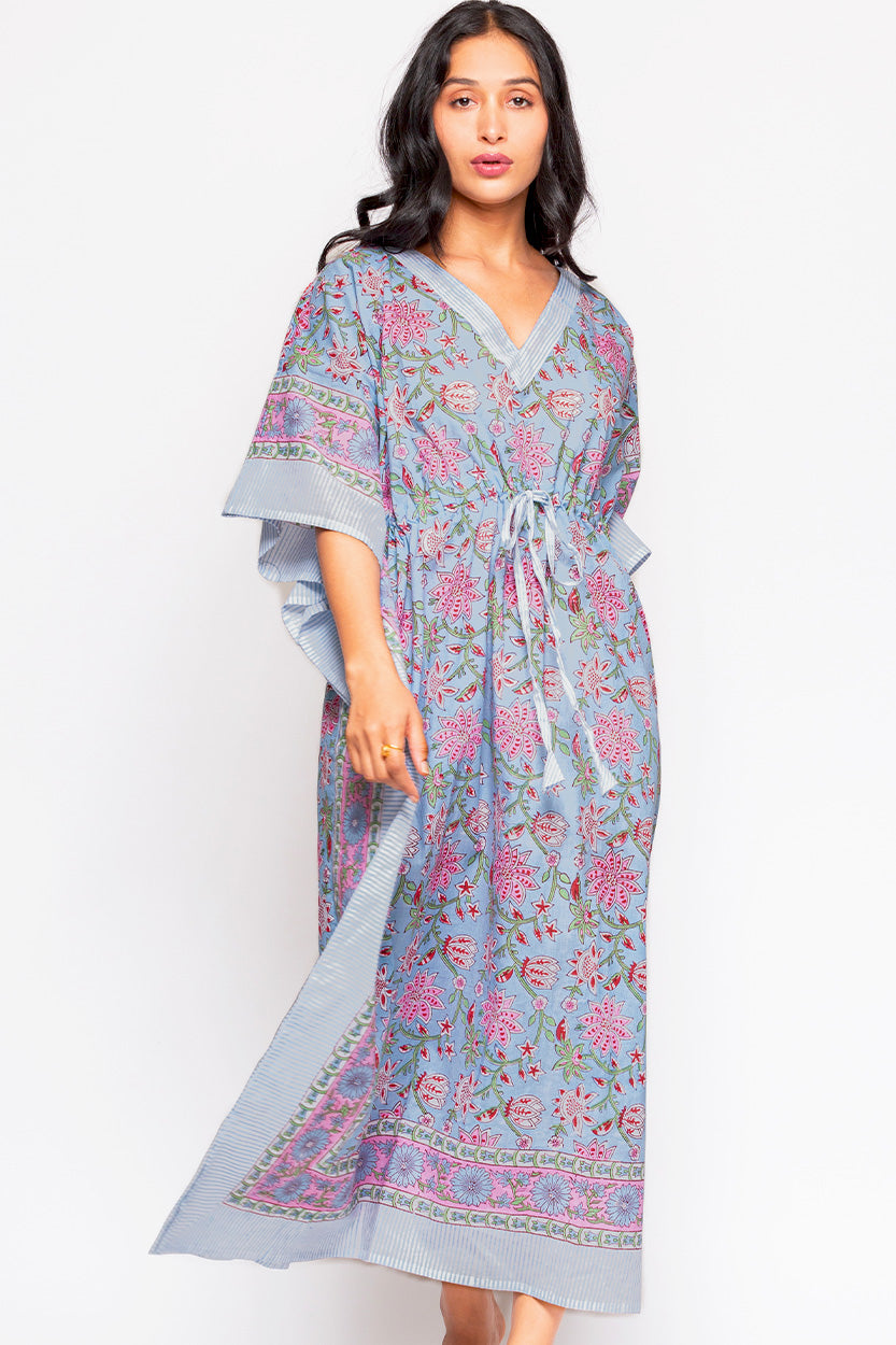 Sevya Handmade Anjali Block Print Caftan