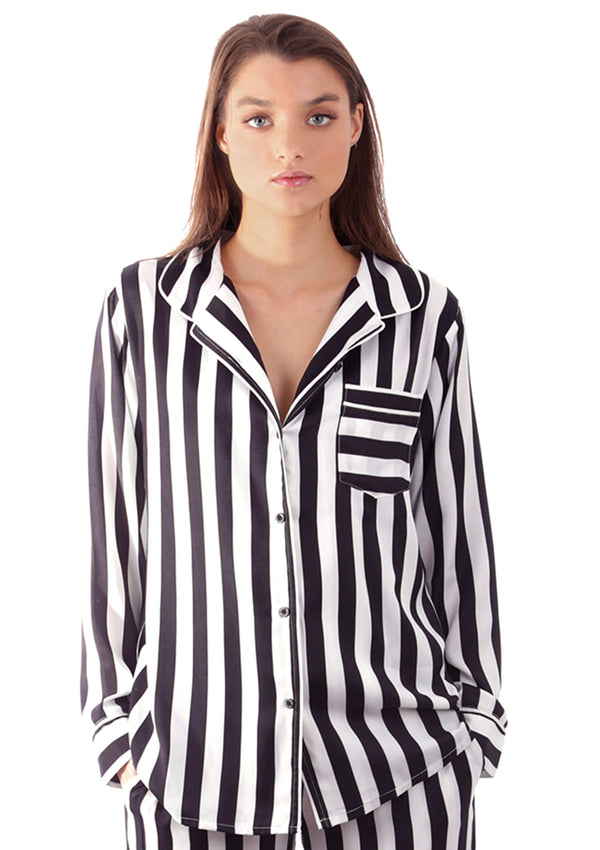 Plush Silky Striped Pajama Set