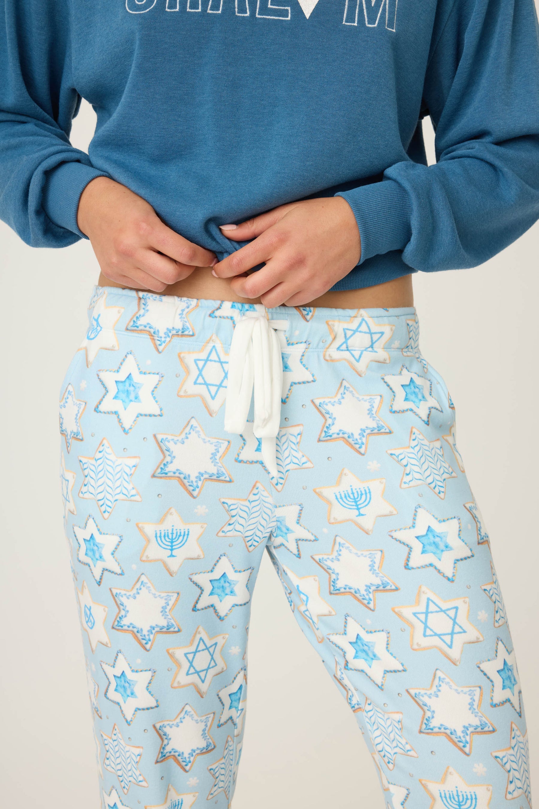 P.J. Salvage You Had Me At Shalom Banded Pant - Hanukkah