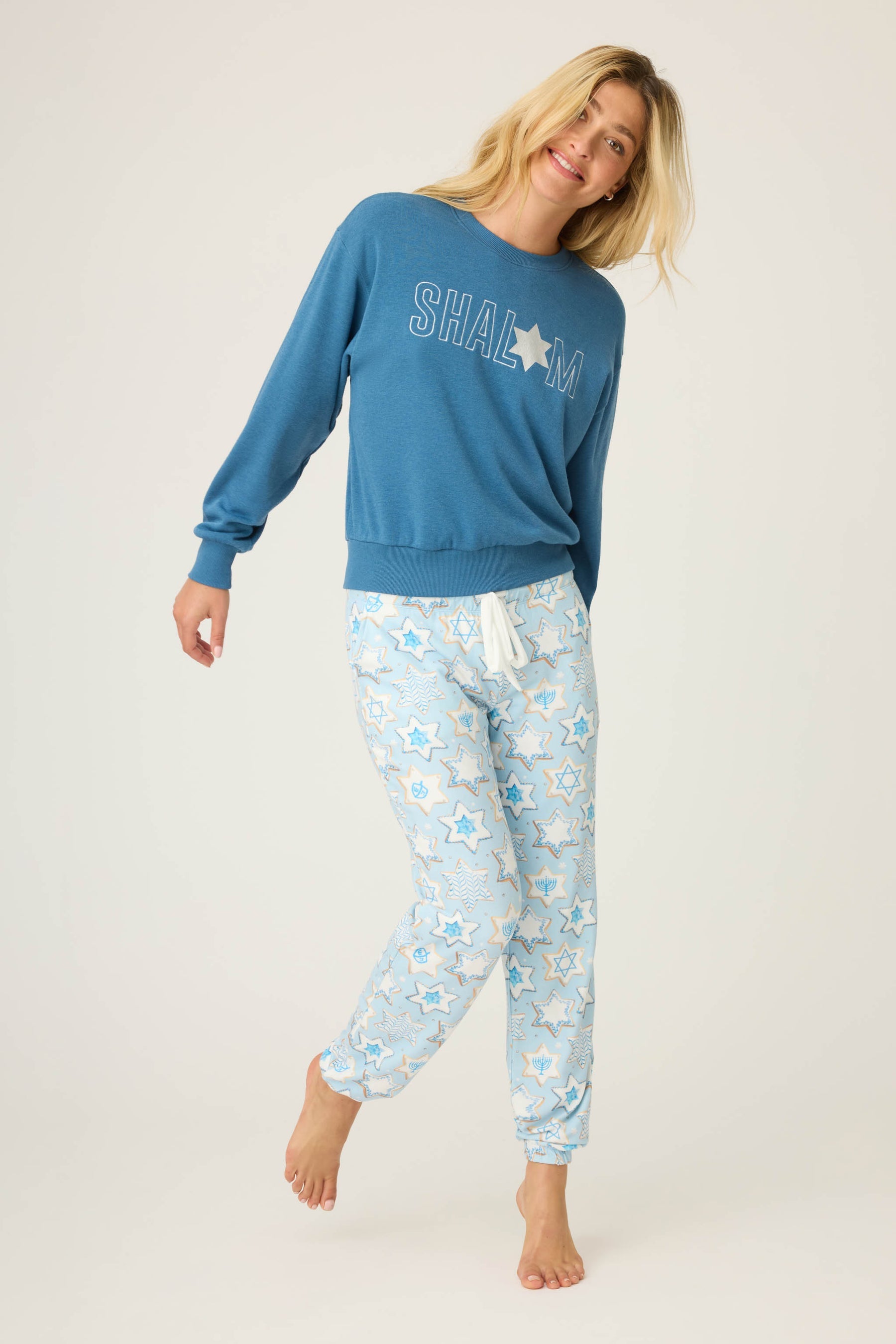 P.J. Salvage You Had Me At Shalom Banded Pant - Hanukkah