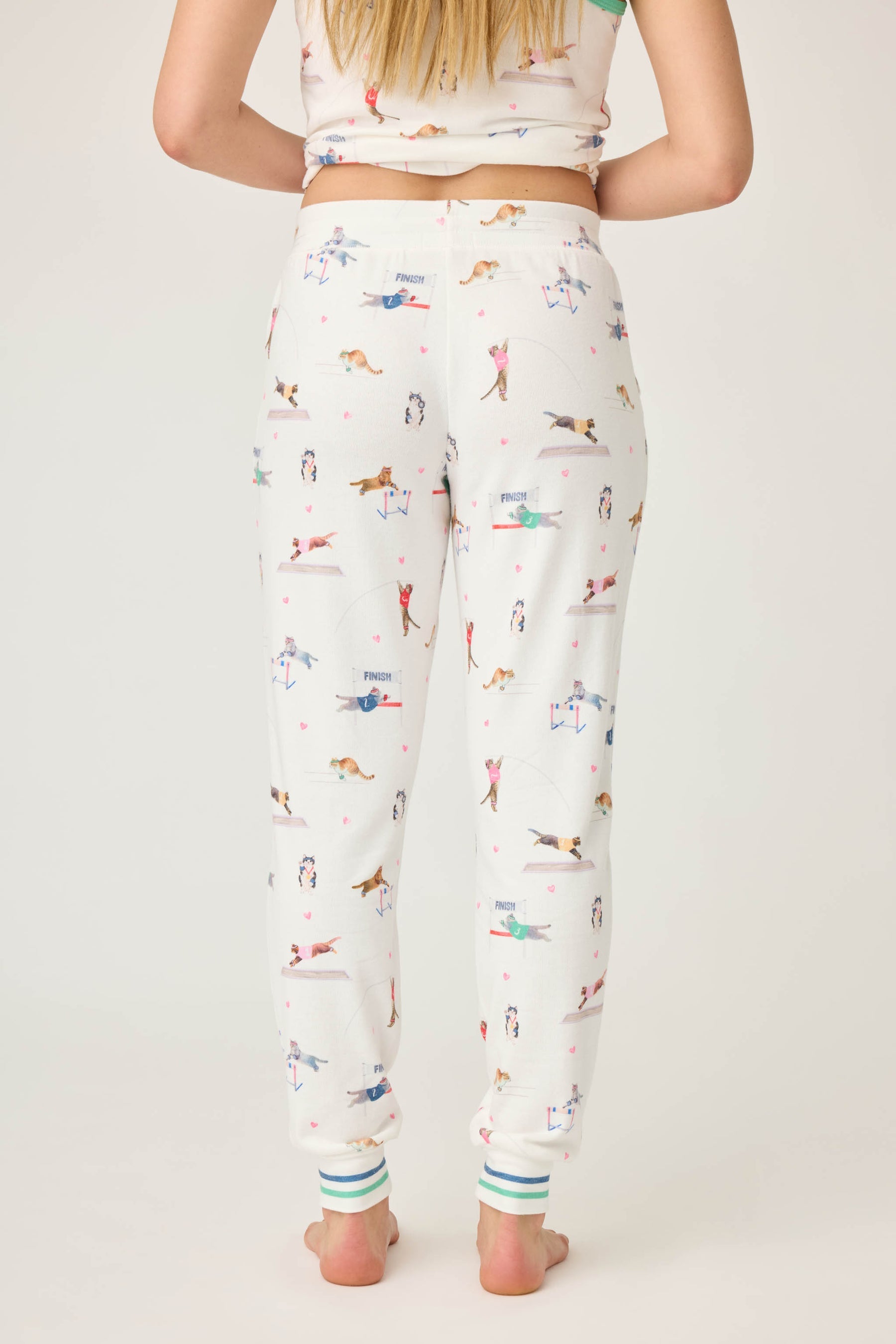 P.J. Salvage Catletics Cat Print Banded Pants