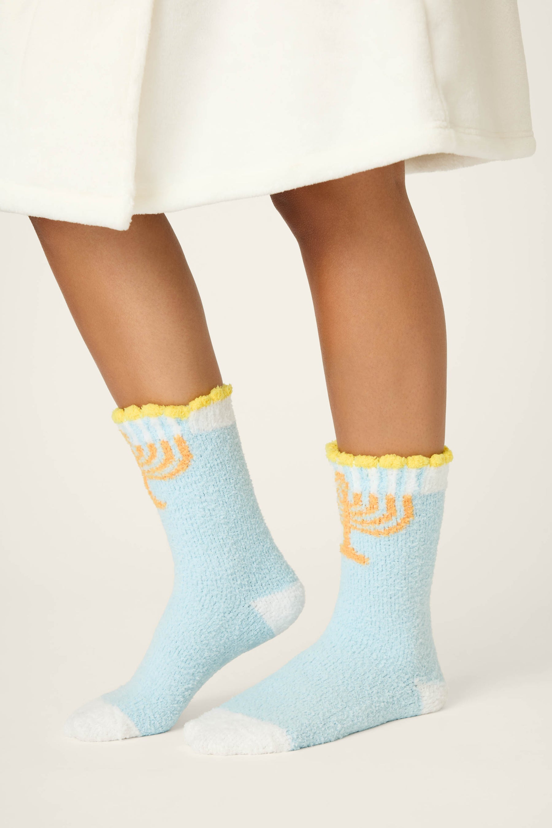 P.J. Salvage Menorah Cozy Crew Sock with Grippers