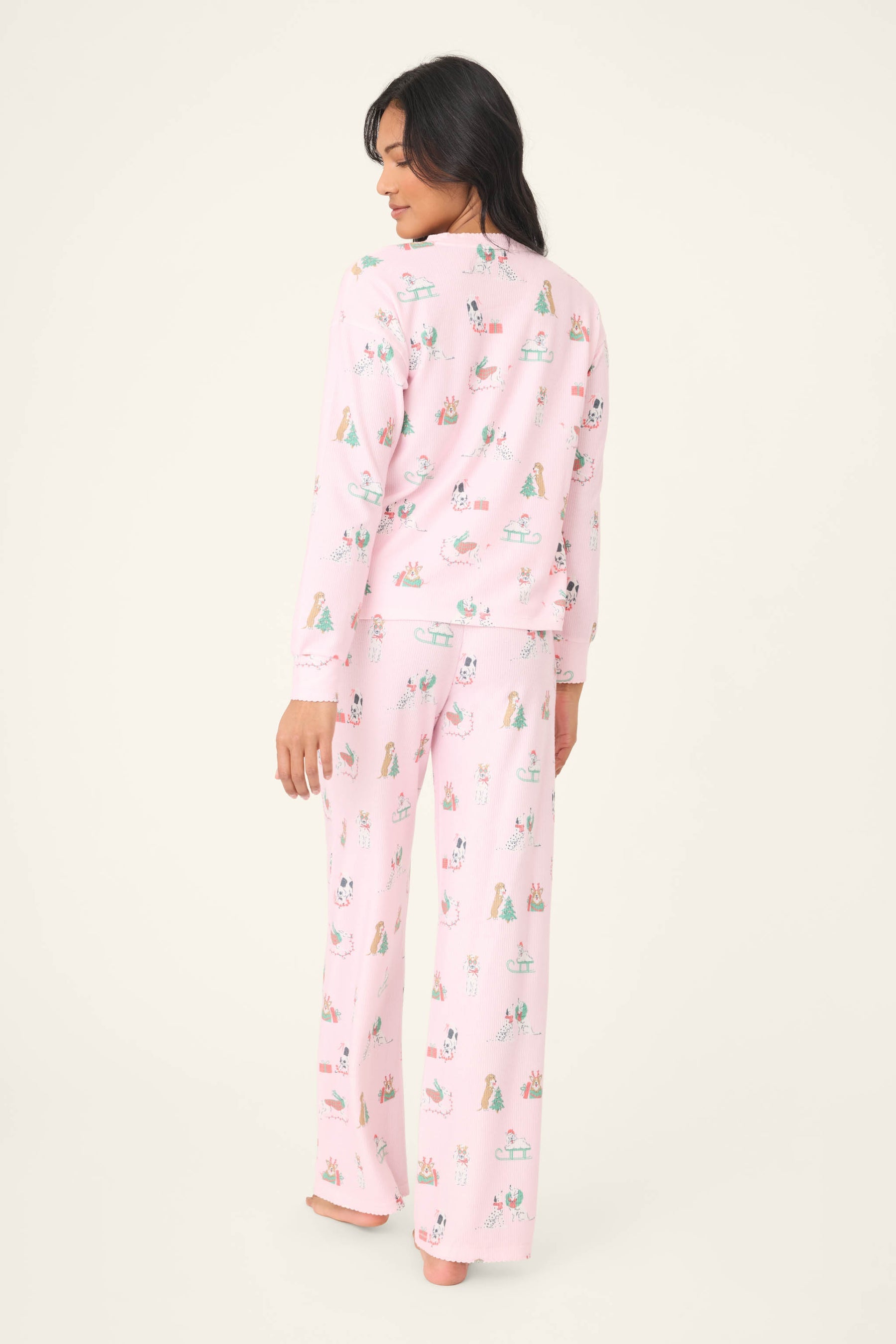 P.J. Salvage Peace & Pawlidays Dog Print Pants Set