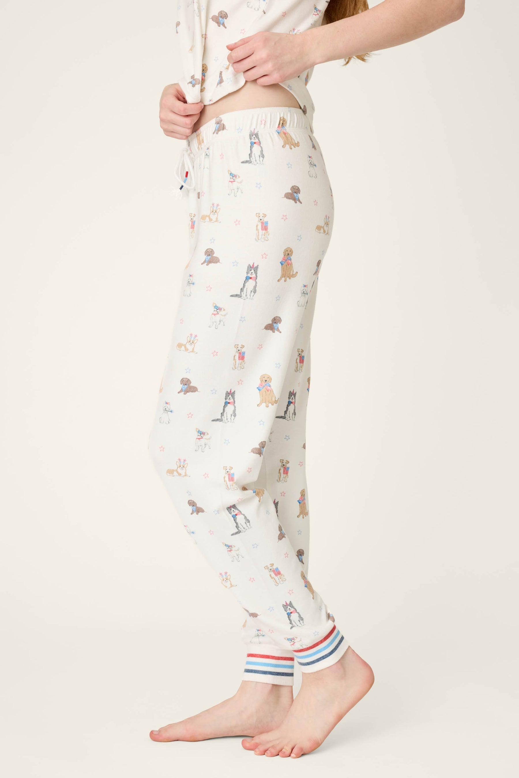 P.J. Salvage Red, White, & Woof Patriotic Pups Banded Pant