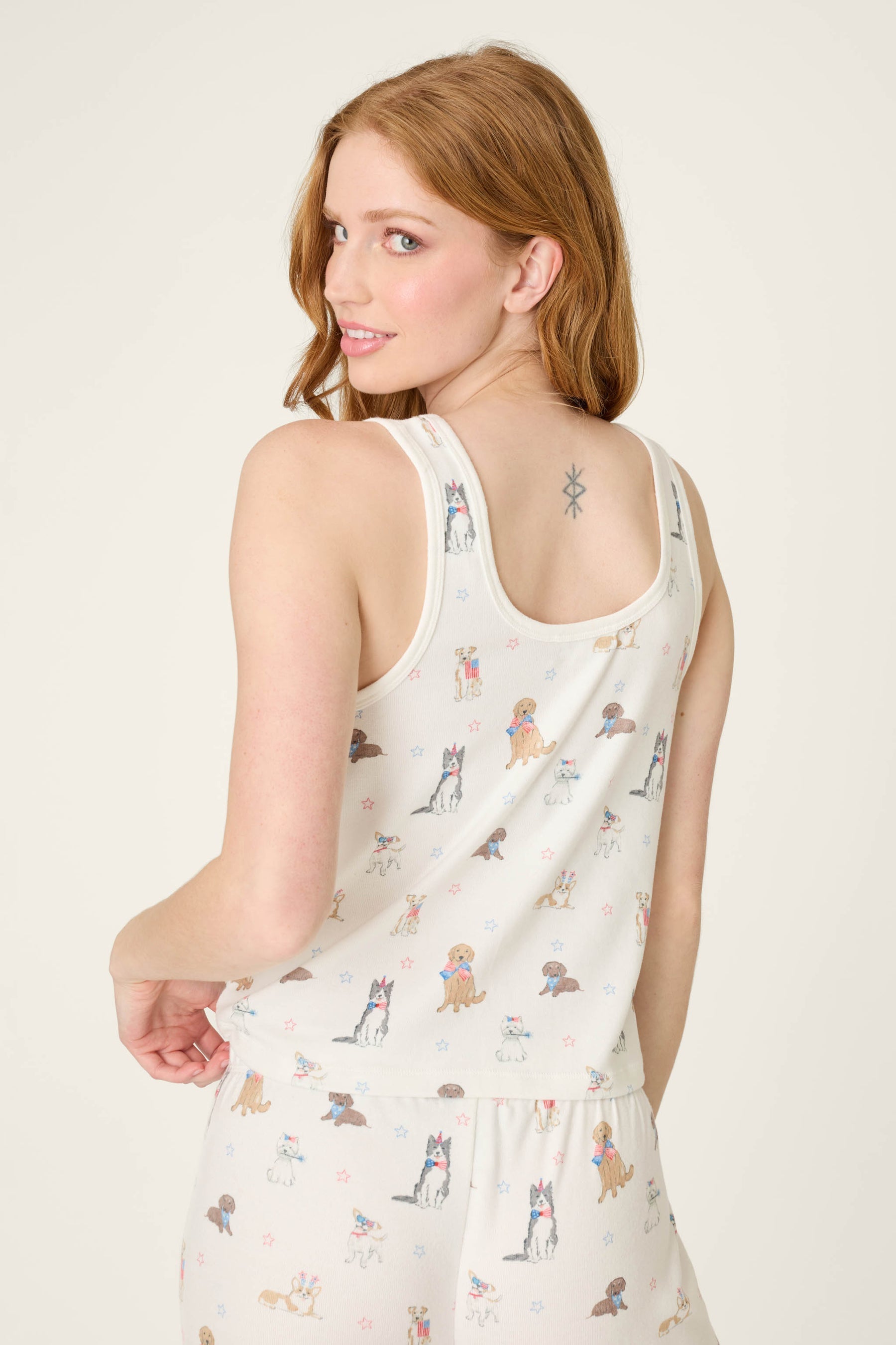 P.J. Salvage Red, White, & Woof Patriotic Pups Tank Top