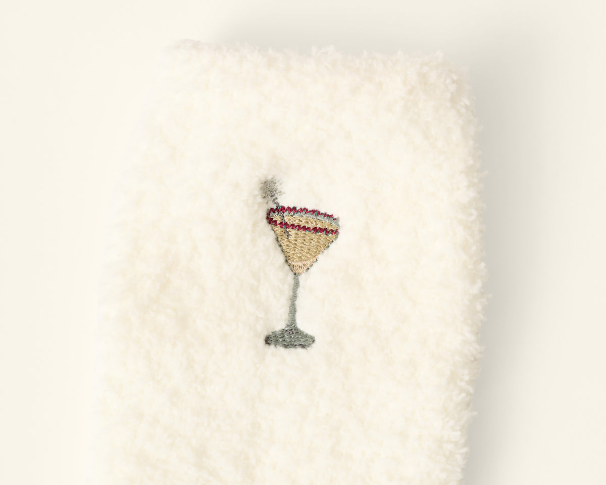 P.J. Salvage Flannels Holiday Martini Cozy Crew Sock