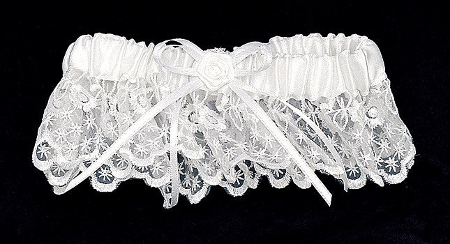 Simply Charming Embroidered Organza Garter