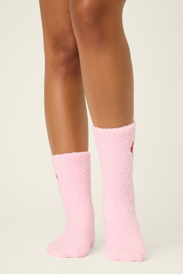 P.J. Salvage Crazy For The Holidays Cozy Sock - Pink