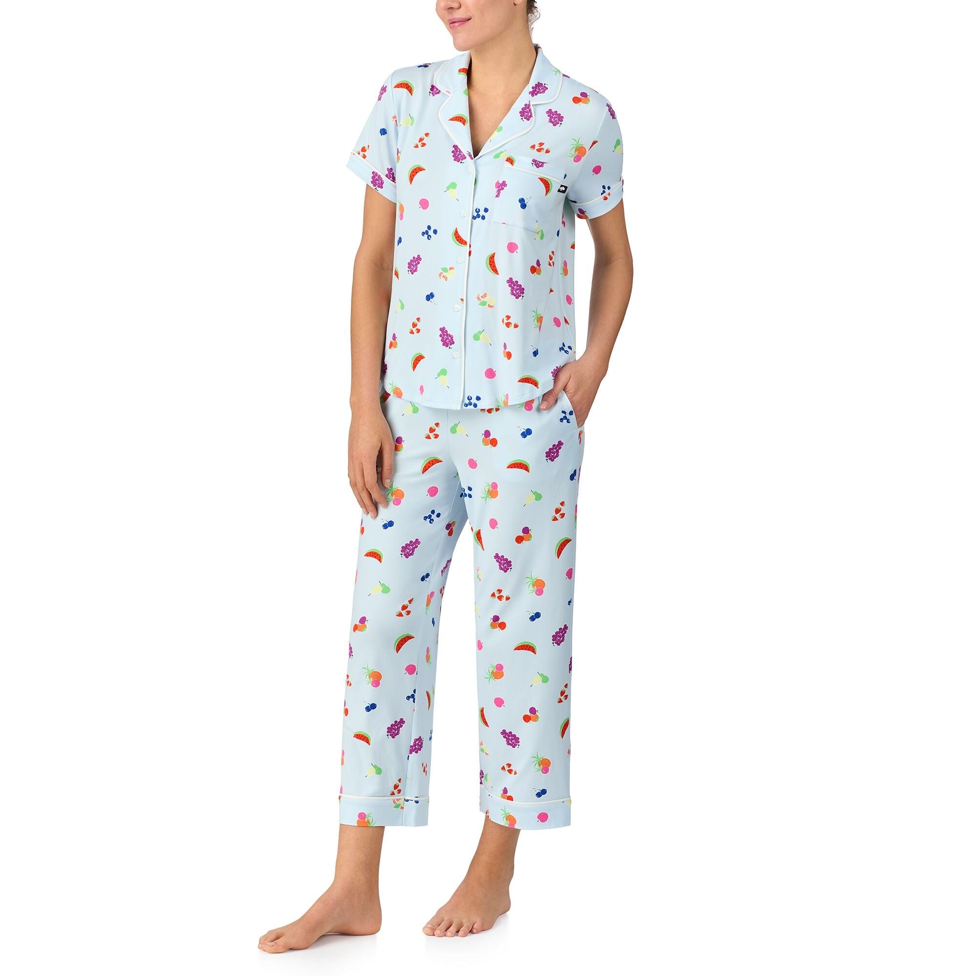 Kate Spade S/S Cropped PJ Set- Blue/Grd