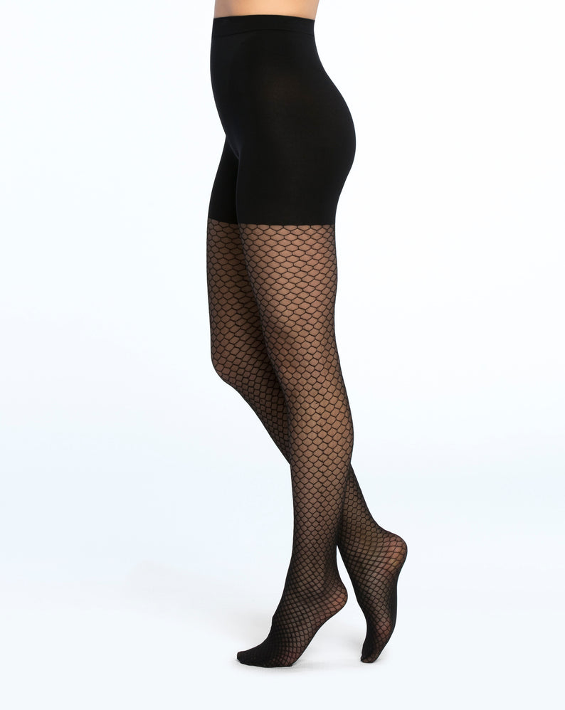 Chic fishnet style for day-to-night wear