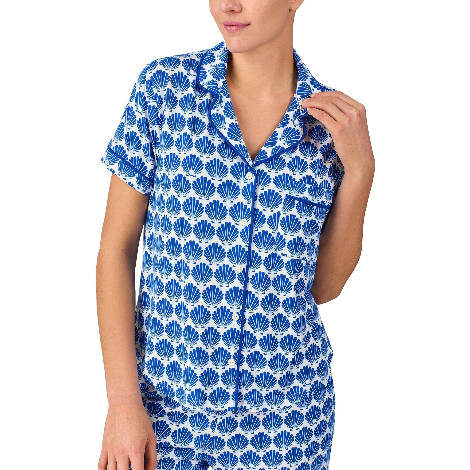 Kate Spade S/S Cropped PJ Set- Blue/Grd