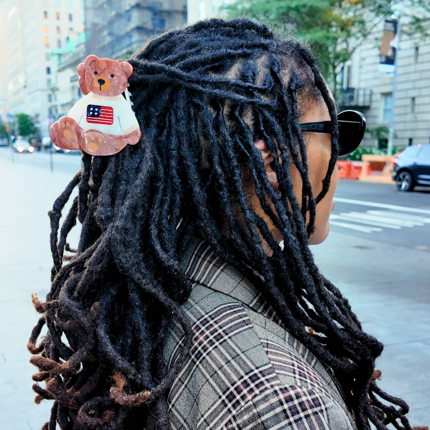 Solar Eclipse Hand-Painted Americana Teddy Bear Claw Hair