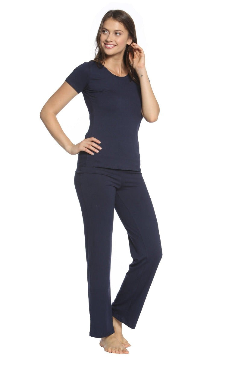 Comfortable black yoga pants for gym and lounge