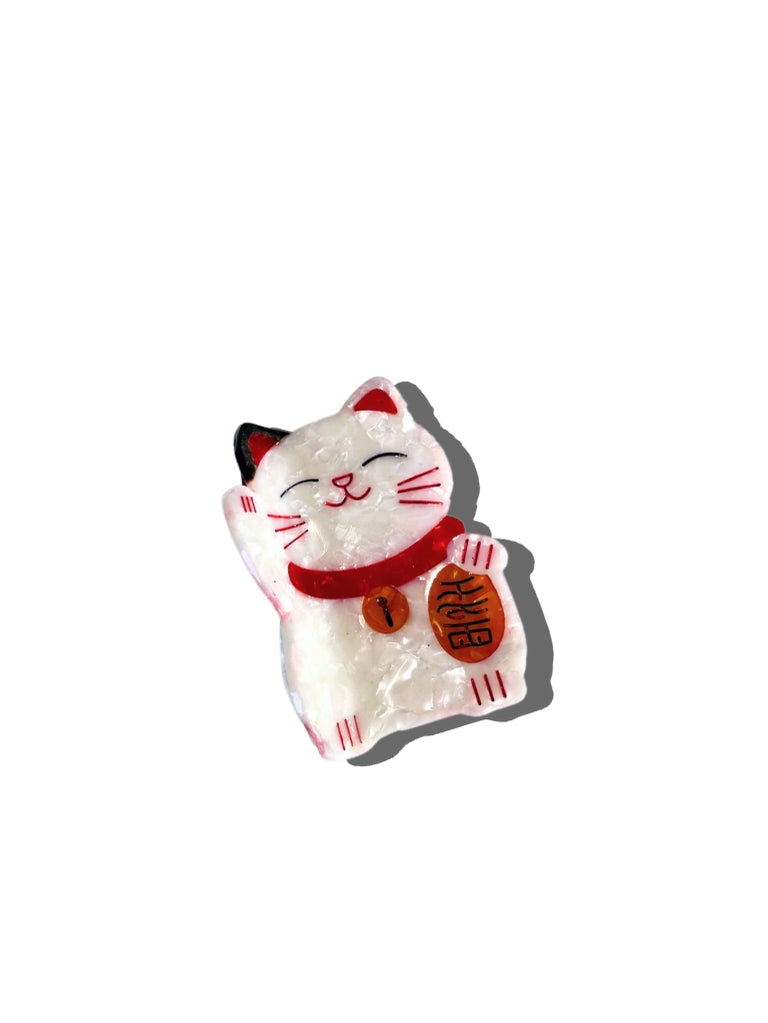 Solar Eclipse Hand-Painted Lucky Cat Claw Hair Clip