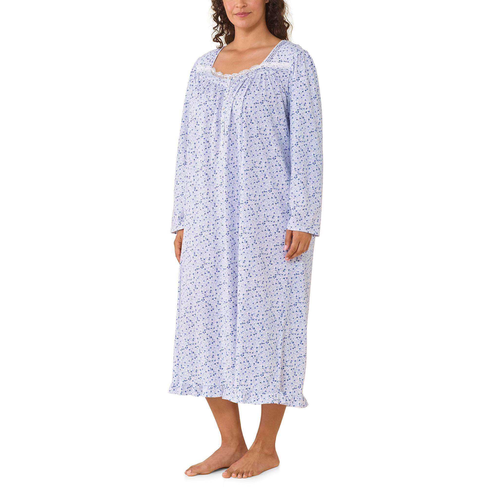 Eileen West 100% Cotton Peached Jersey 48" L/S Long Nightgown