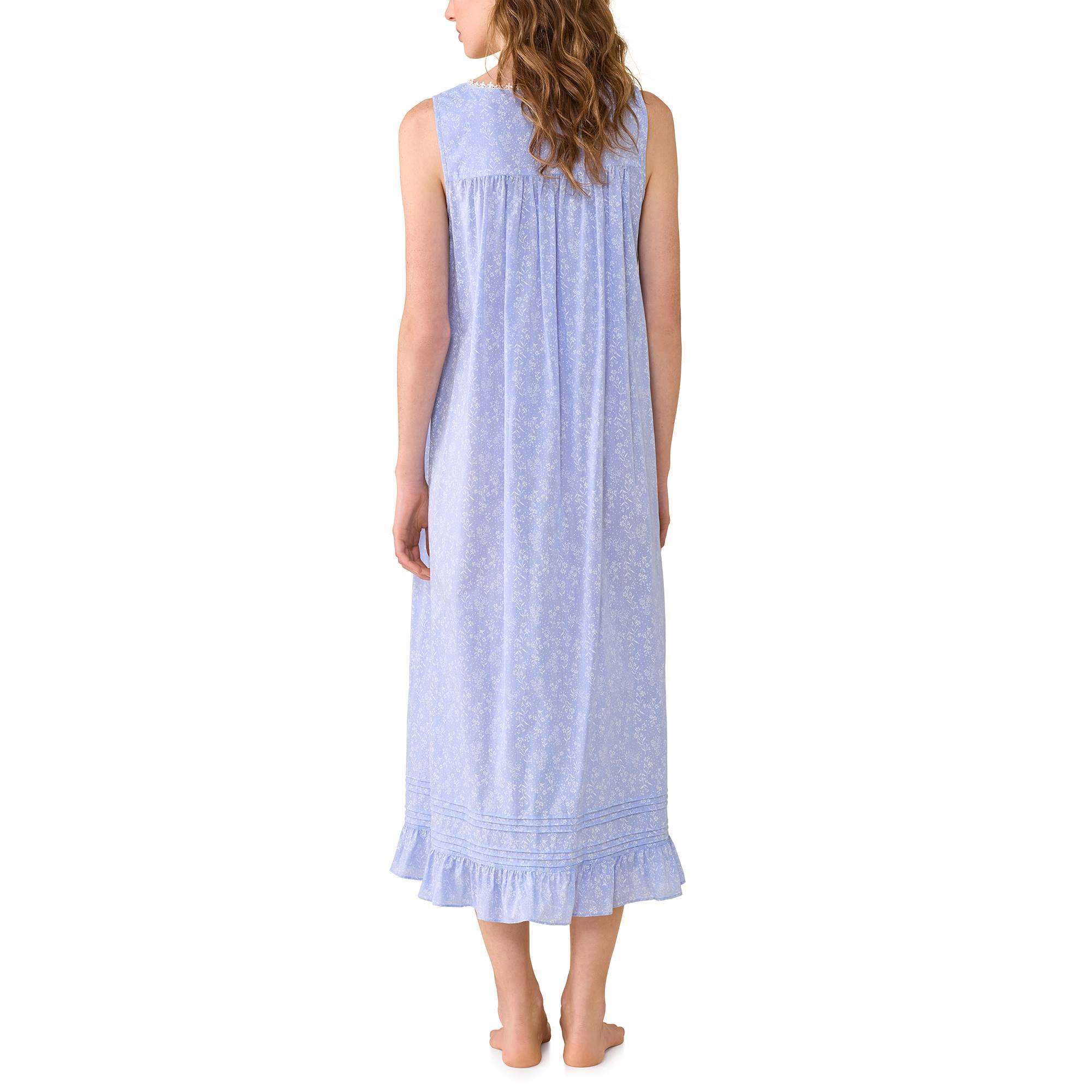 Eileen West Cotton Yarn Dyed Chambray"The Eileen" 50" Ballet S/L Nightgown