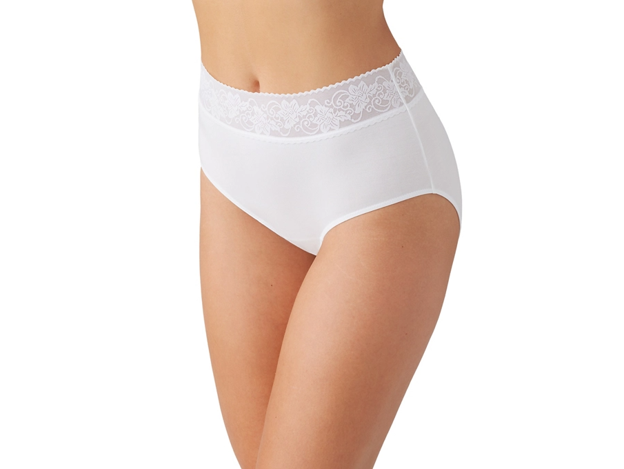 White Stretch lace waistband Brief