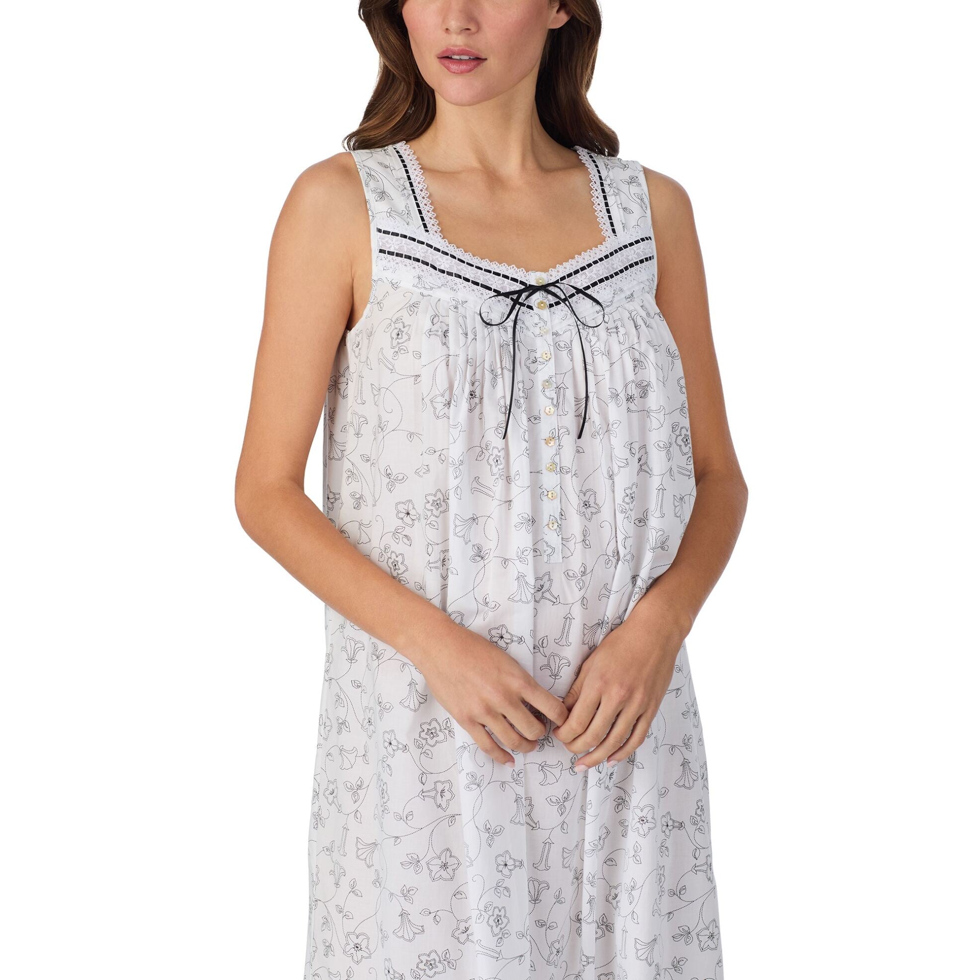 Eileen West 100% Cotton Lawn "The Eileen" 50" S/L Ballet Nightgown