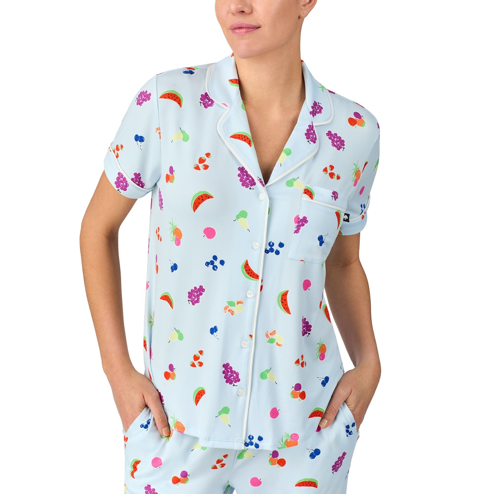 Kate Spade S/S Cropped PJ Set- Blue/Grd