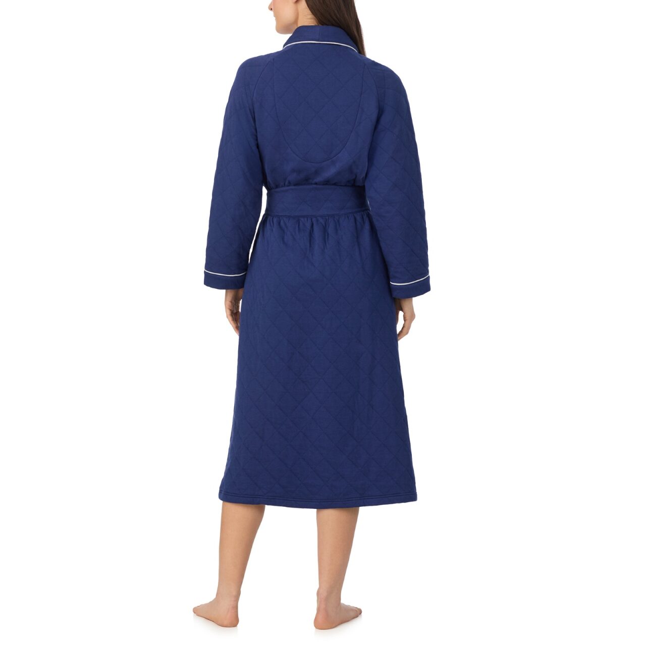 Eileen West Cotton Rich Diamond Quilted Long Wrap Robe