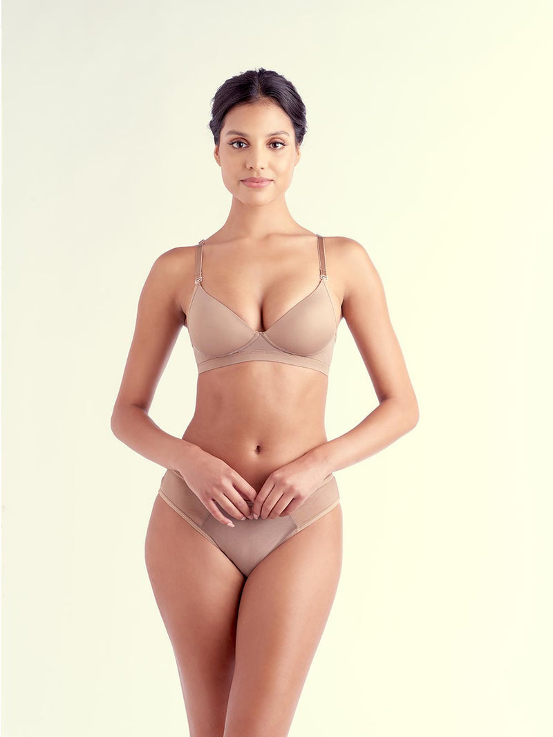 wireless satin push-up bra