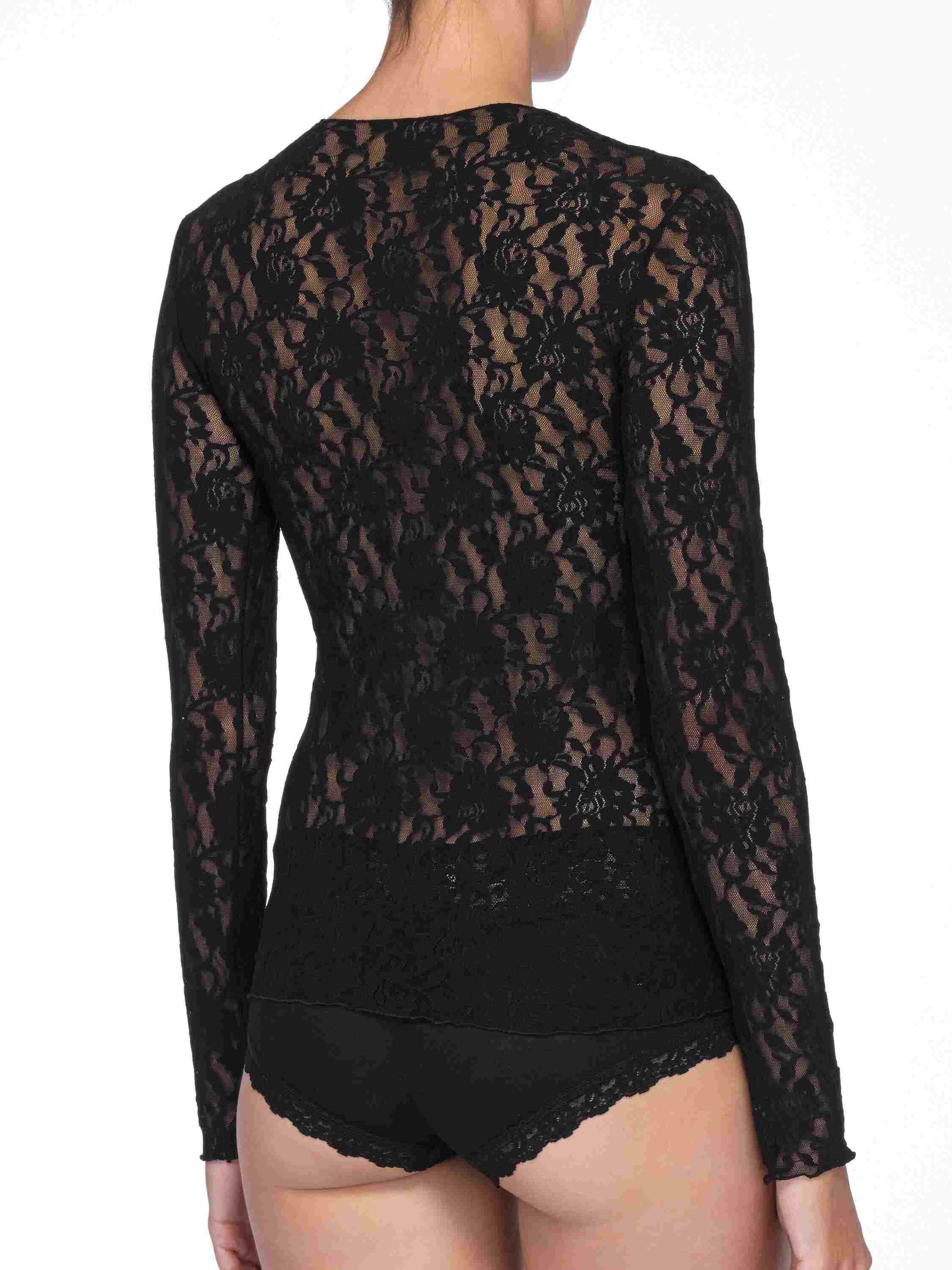 hanky panky lace unlined top black
