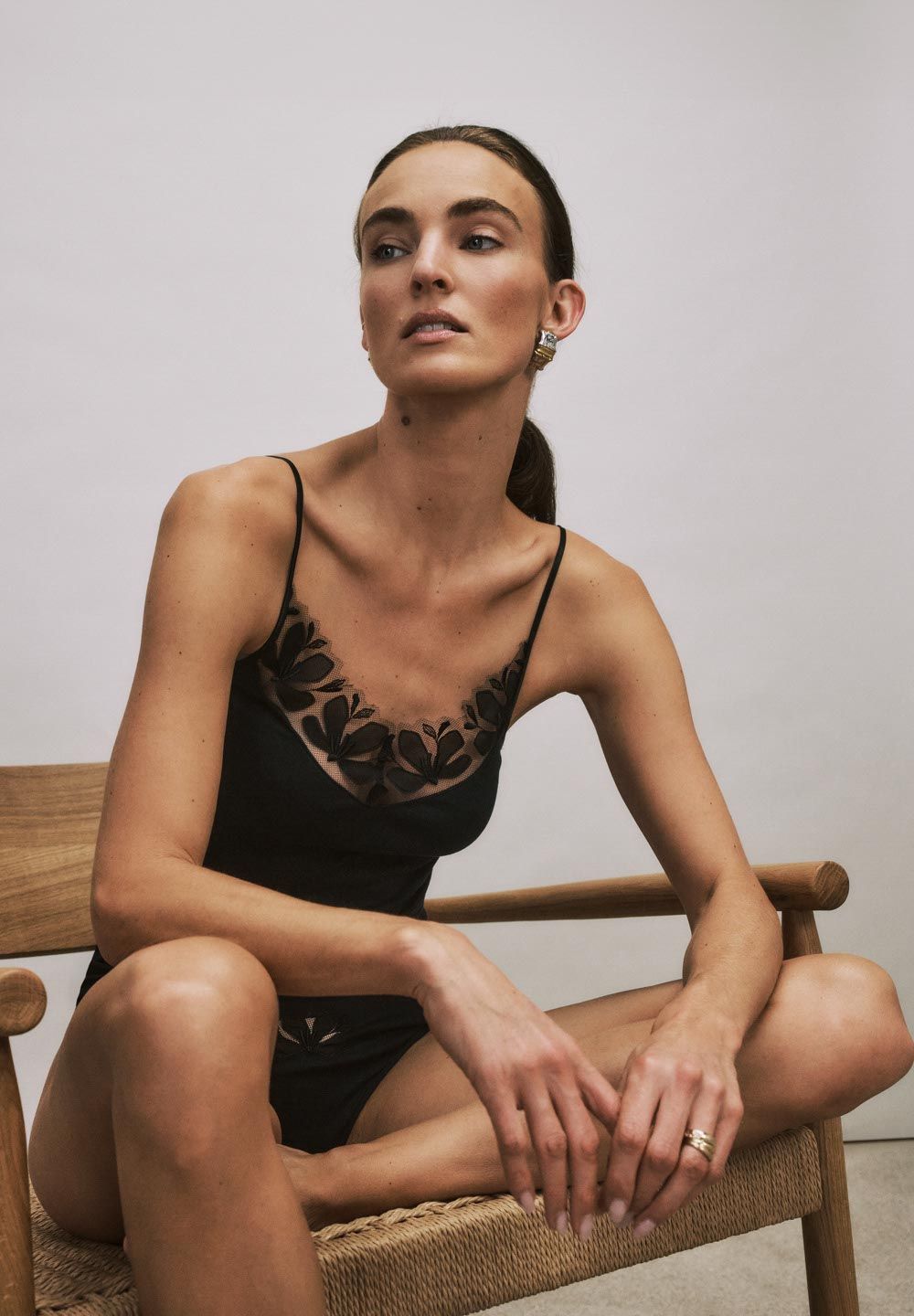 Hanro Kalea Floral Embroidered Spaghetti Strap Camisole