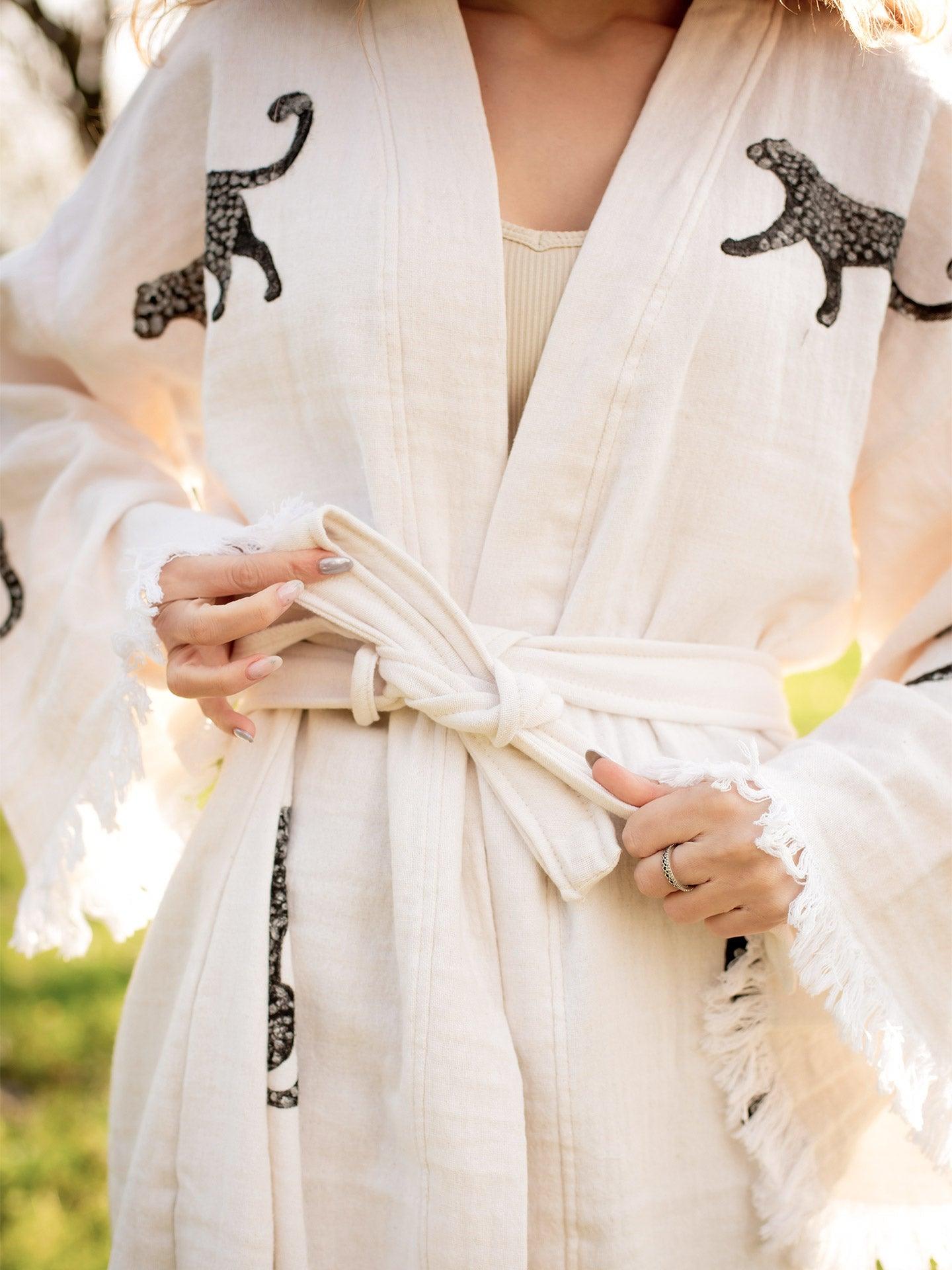 Moa Boho Tiger Long Kaftan Kimono