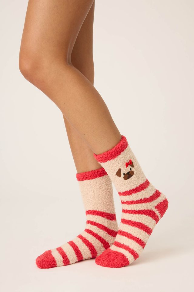 P.J. Salvage Bow Tie Dog Cozy Crew Sock