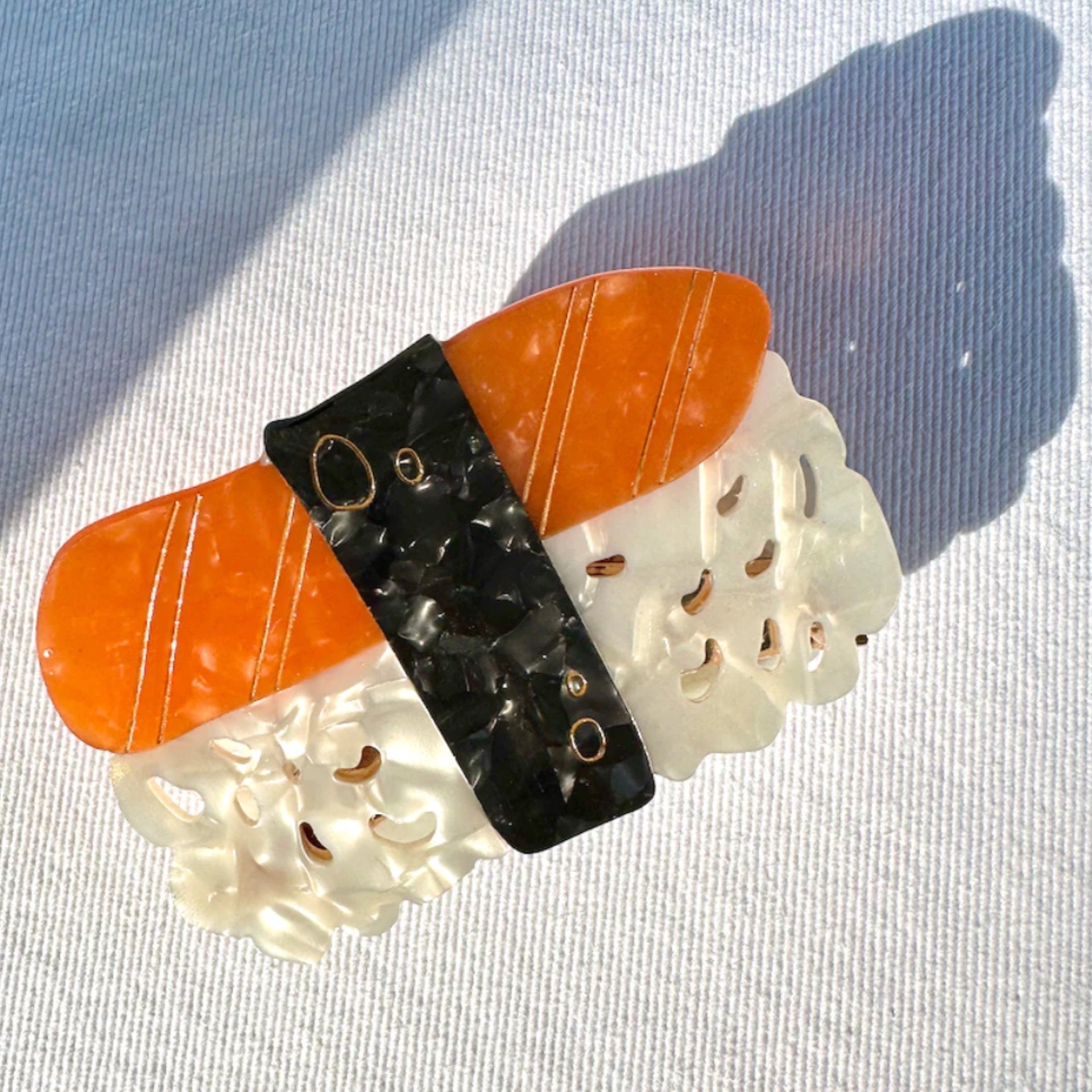 Solar Eclipse Hand-Painted Sushi Claw Hair Clip