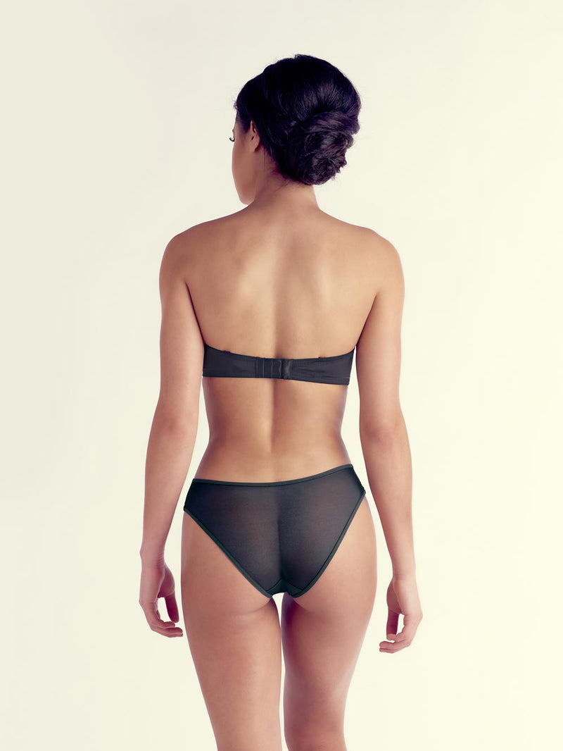 Demi-cup strapless bra with underwire