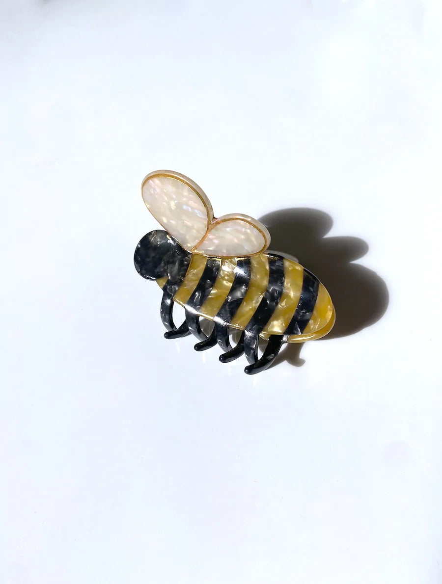 solar eclipse hand painted bee claw hair clip