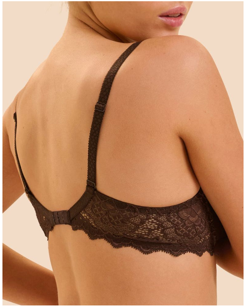 Simone Perele Caresse 3D Plunge Lace Underwire Bra - Cocoa