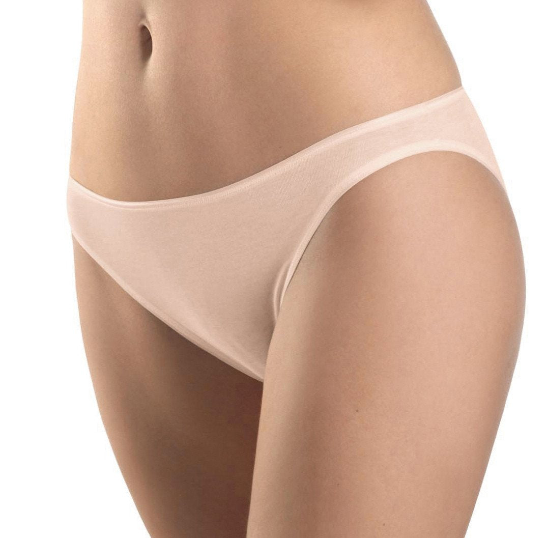 Hanro Cotton Seamless Hi-Cut Brief Panty XS Beige